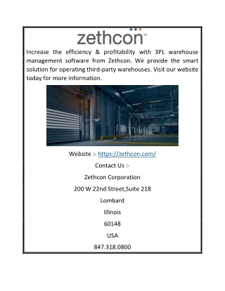 3PL WMS Software | Zethcon.com