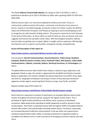 the global defense tactical radio market size