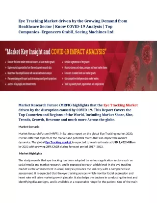 eye tracking market driven by the growing demand