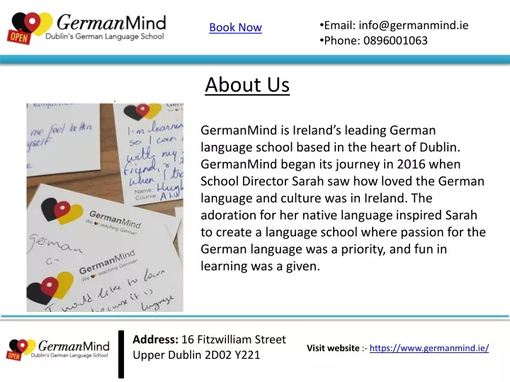 email info@germanmind ie phone 0896001063