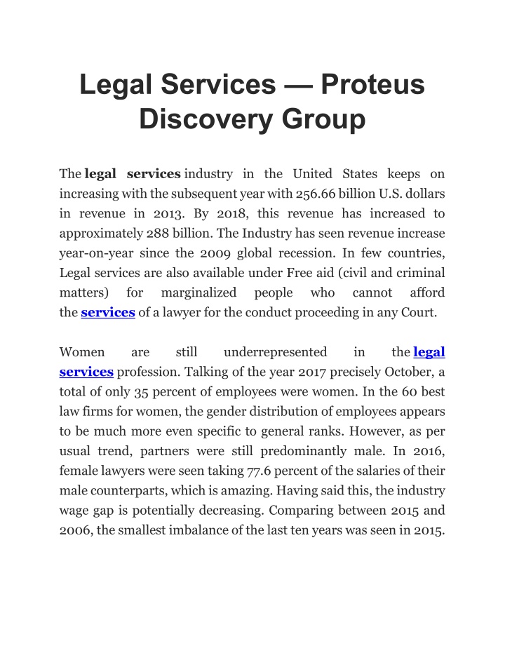 legal services proteus discovery group