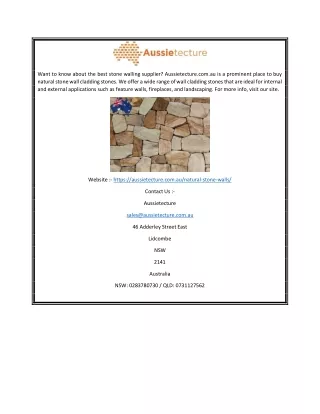 Natural Stone Wall Cladding | Aussietecture.com.au