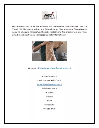 Physiotherapie in Wattwil | Physiotherapie-aveo.ch