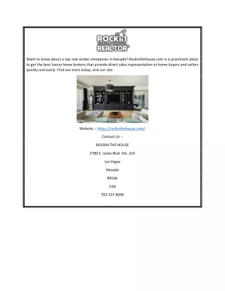 Luxury Homes Broker Las Vegas | Rockinthehouse.com
