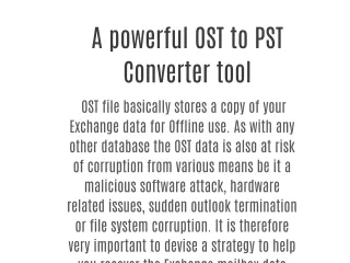 A powerful OST to PST Converter tool  