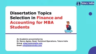 dissertation topics selection in finance