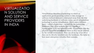 virtualization solution and service providers in india