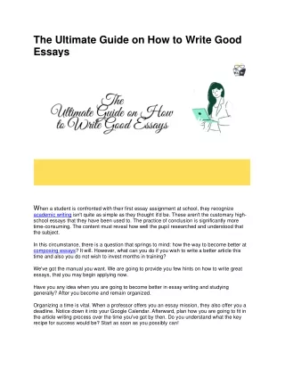 The Ultimate Guide on How to Write Good Essays