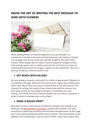know the art of writing the best message to send