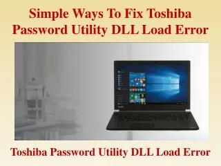 simple ways to fix toshiba password utility