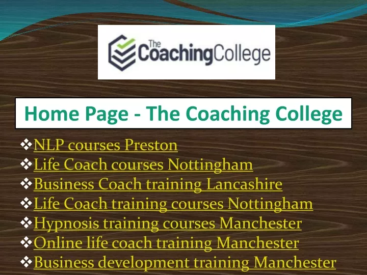 home page the coaching college
