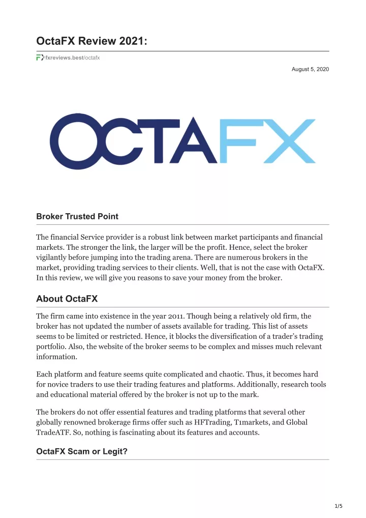 octafx review 2021