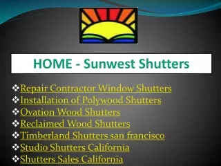 home sunwest shutters