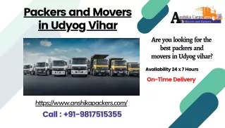 91-9817515355 Best Packers and Movers in Udyog Vihar Gurgaon - Home, Office Relocation