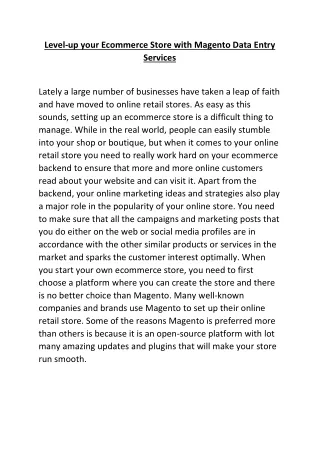 level up your ecommerce store with magento data