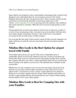 5 best uses of minibuses in the united kingdom