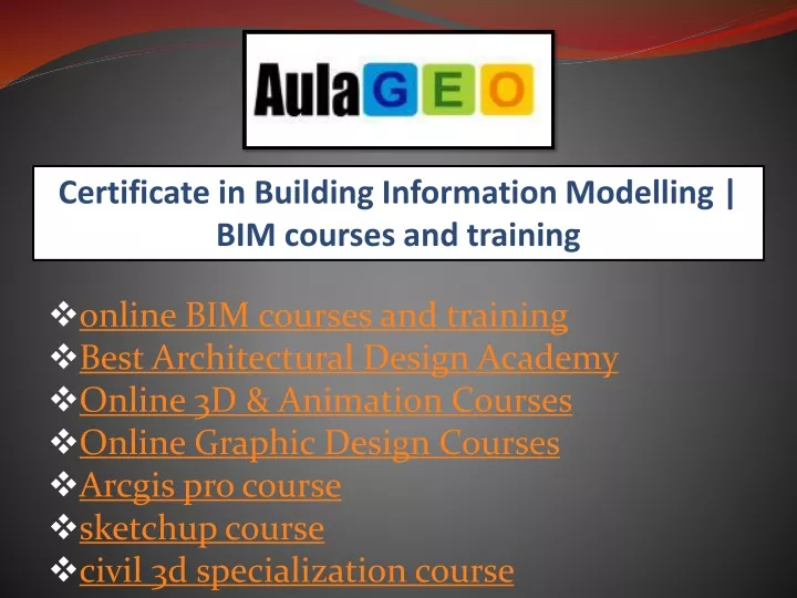 certificate in building information modelling