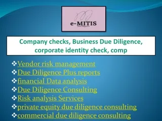 company checks business due diligence corporate