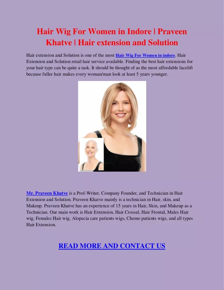 hair wig for women in indore praveen khatve hair