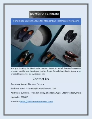 handmade leather shoes for men online