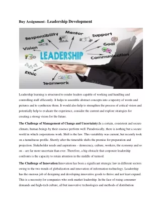 Buy Assignment - Leadership Development