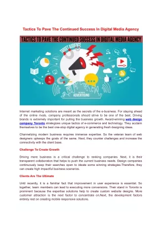 tactics to pave the continued success in digital