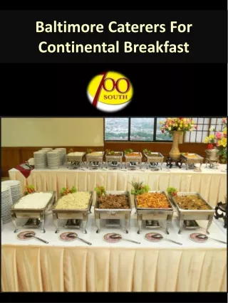Baltimore Caterers For Continental Breakfast