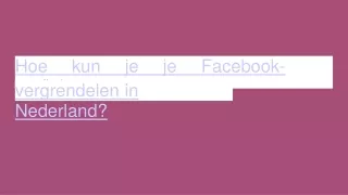 hoe kun je je facebook profiel