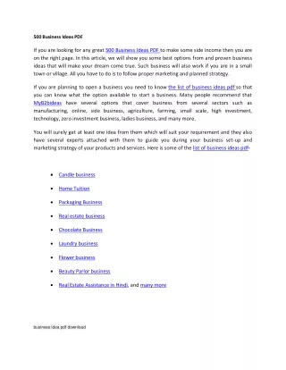 500 business ideas pdf free download