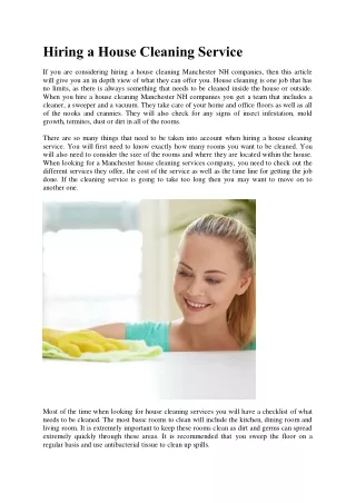 hiring a house cleaning service