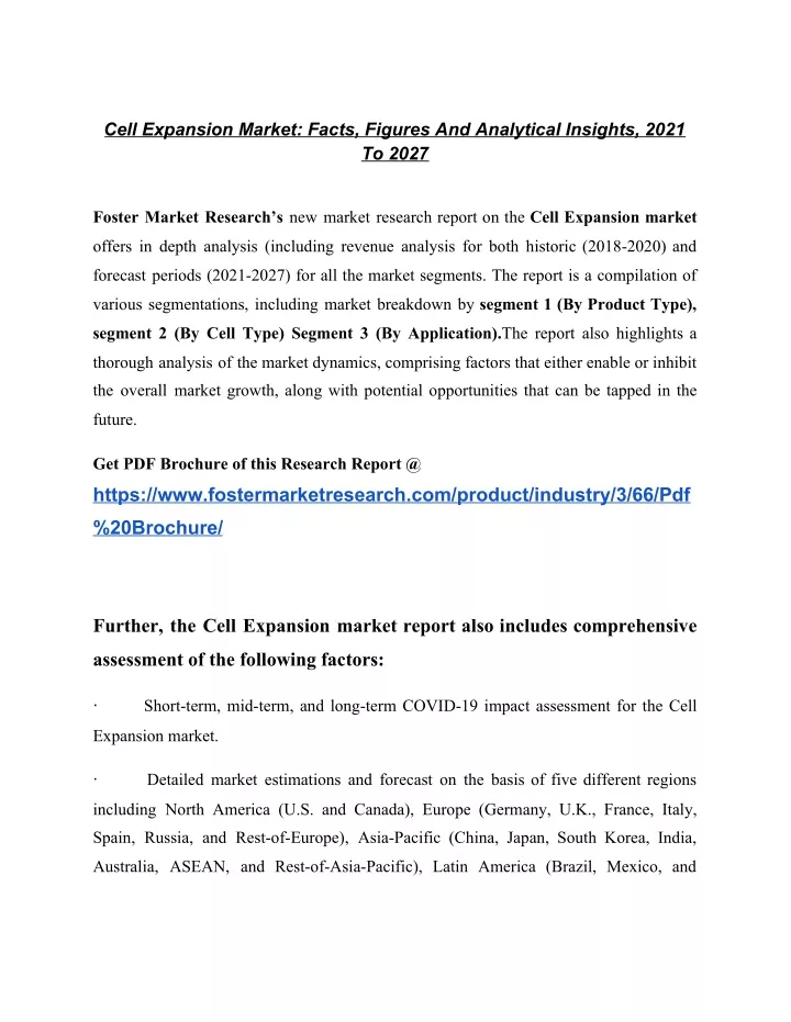 cell expansion market facts figures