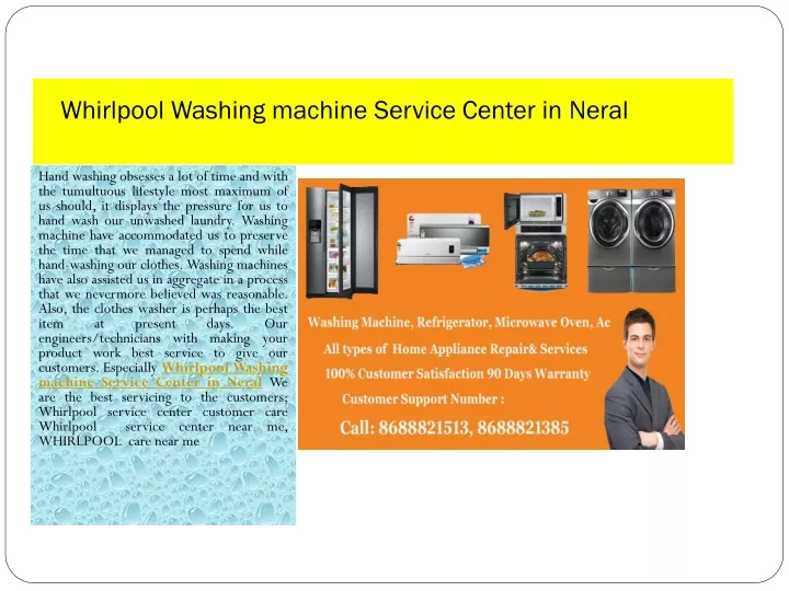 whirlpool washing machine service center in neral