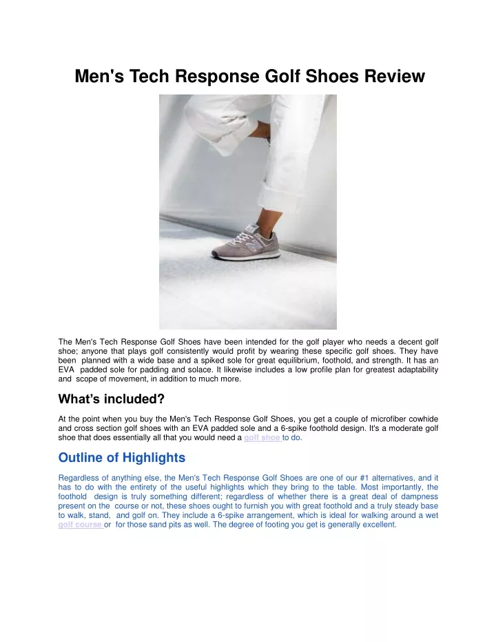 men s tech response golf shoes review