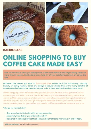 KamboCake: Online Shopping to Buy Coffee Cake Made Easy
