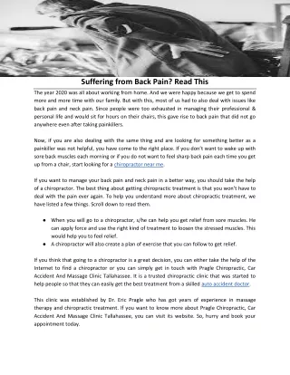 suffering from back pain read this