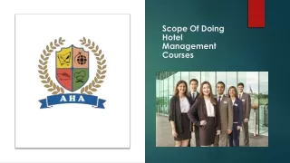 Scope Of Doing Hotel Management Courses