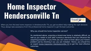 Home Inspector Hendersonville Tn