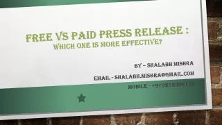 Free Vs Paid Press Release Services