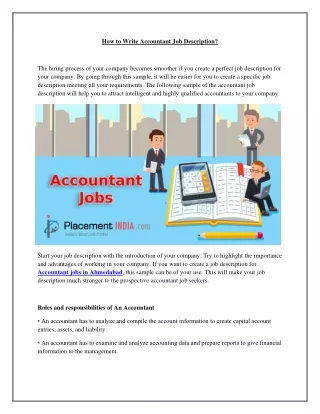 How to Write Accountant Job Description