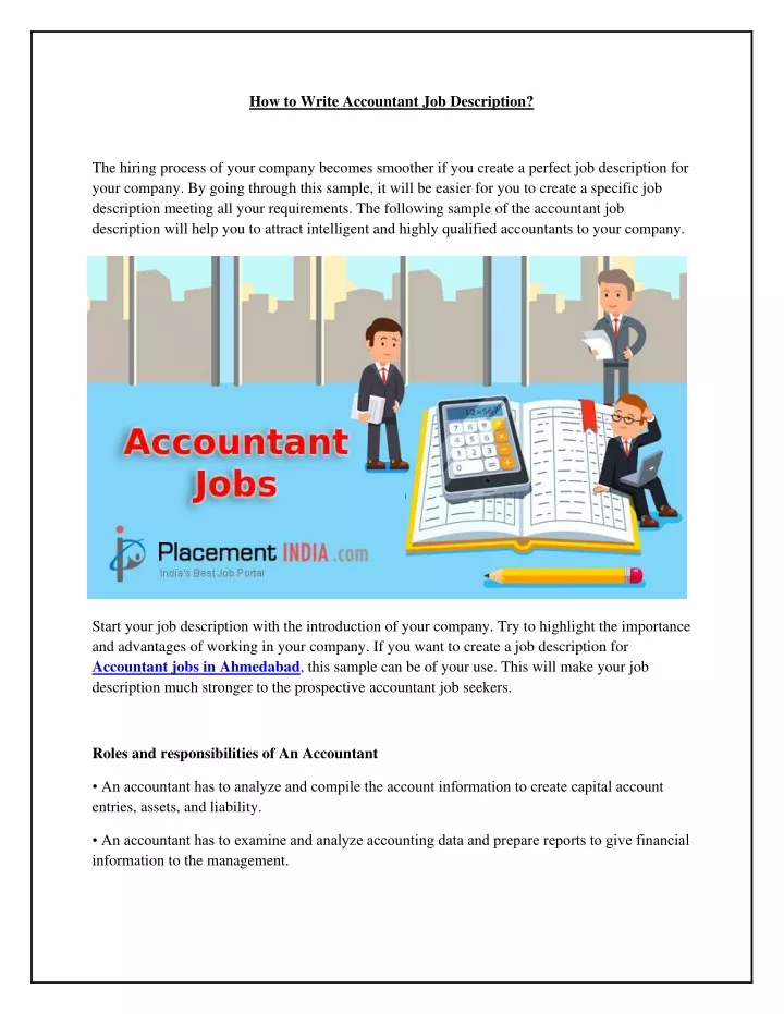 how to write accountant job description