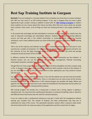best sap training institute in gurgaon