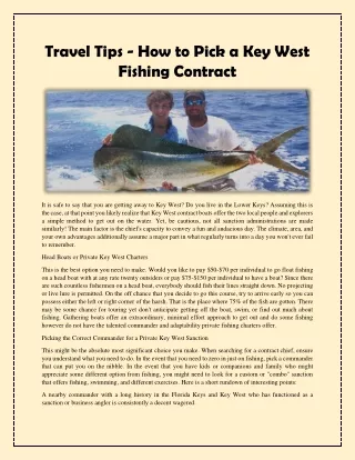 travel tips how to pick a key west fishing