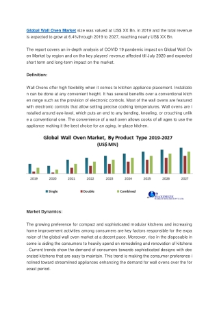 global wall oven market size was valued