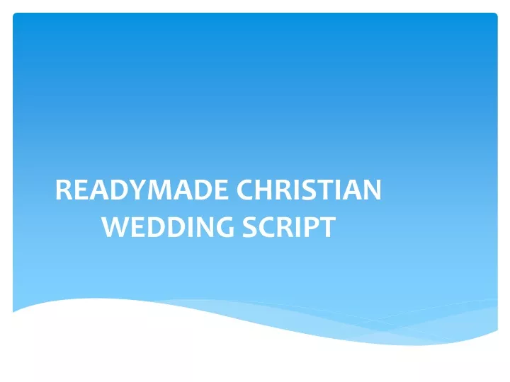 readymade christian wedding script