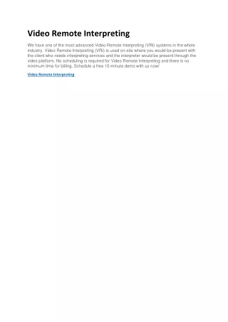 video remote interpreting