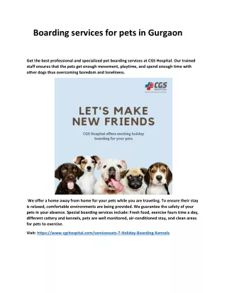 boarding services for pets in gurgaon