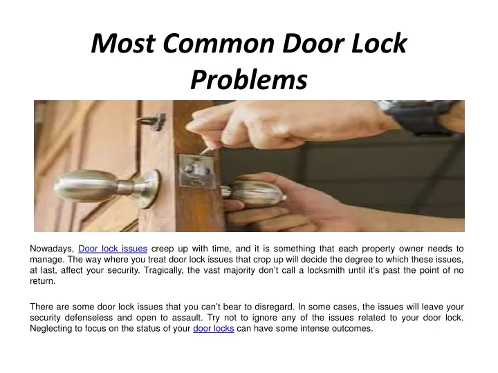 most common door lock problems