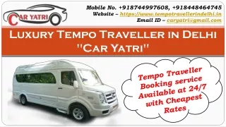 Luxury Tempo Traveller on Rent in Delhi