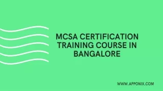Windows Server MCSA MCSE Certification Training Course in Bangalore