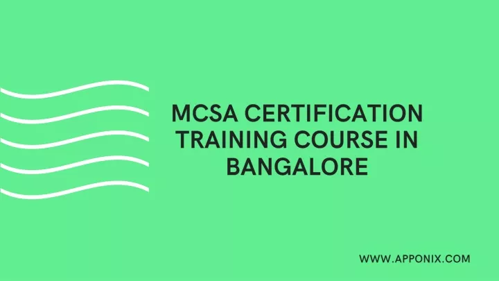 mcsa certification training course in bangalore